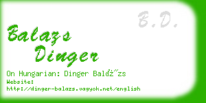 balazs dinger business card